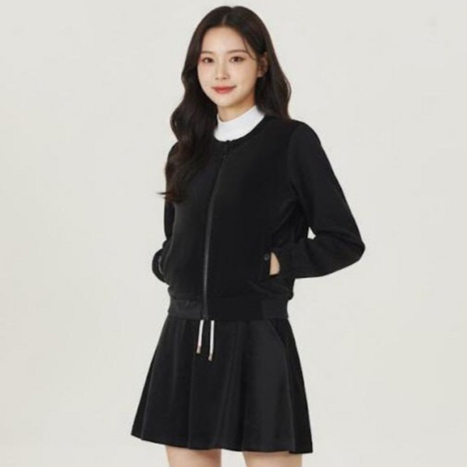 HALEY 女款前片拼接鋪棉圓領夾克 HWAKO1607