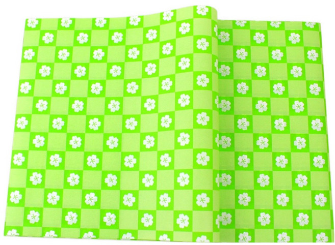 아이엔피 체크블라썸 식품포장 코팅 페이퍼 그린 35 x 25 cm, 100개, 1개입