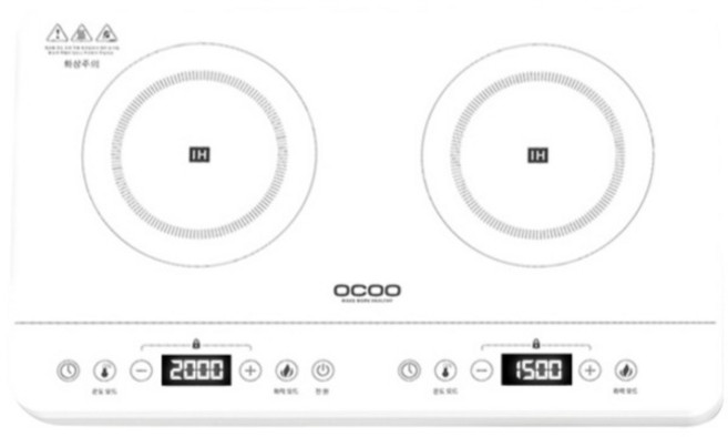 오쿠 프리미엄 인덕션 화이트 2구, OCC-IH2100, 프리스탠딩