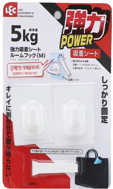 엘이씨 매직 접착 후크 5kg M H-703, 화이트, 1개