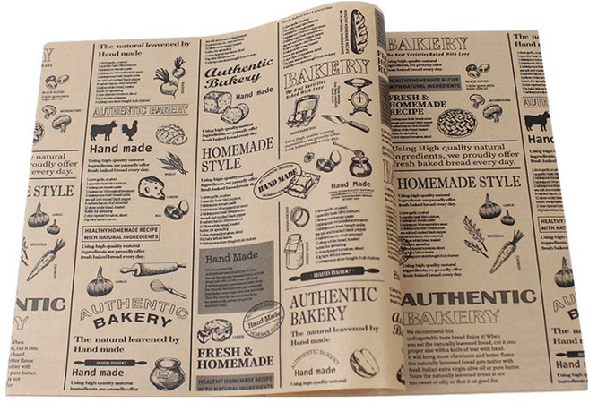 아이엔피 빈티지 식품포장 코팅 노루지 페이퍼 베이크노트 35 x 25 cm, 100개, 1개입