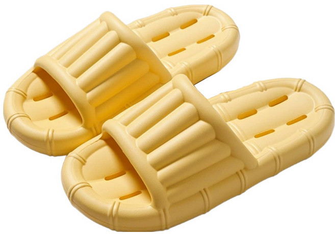 더자카 라운드 튜브 EVA 물빠짐 욕실화, 옐로, 1개