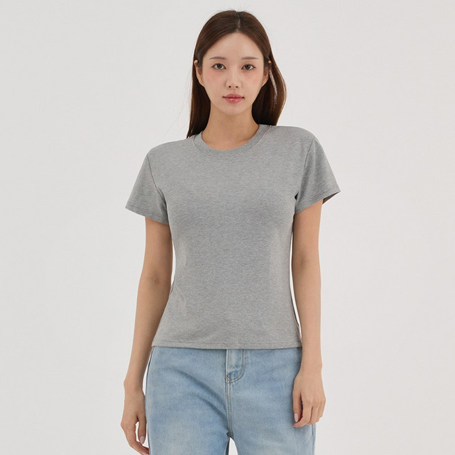 엘쏘 여성용 모달 소프트 부드러운 베이직 라운드 반팔 티셔츠