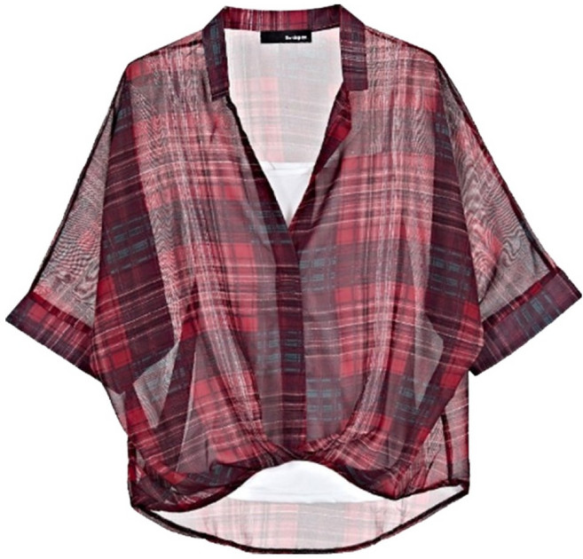 보니스팍스 여성용 믹스 컬러 체크 타이드 이너 셋트 셔츠 XP2BA016L0