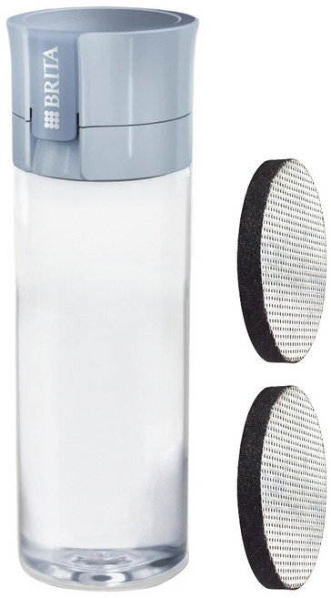 BRITA Fill & Go Vital 2 隨身濾水瓶 + 微過濾碟片 2片, 藍色, 1個