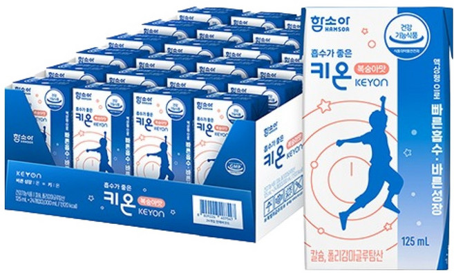 키온 흡수가 좋은 키온 마시는 성장 칼슘 마그네슘 복숭아맛, 24개, 125ml