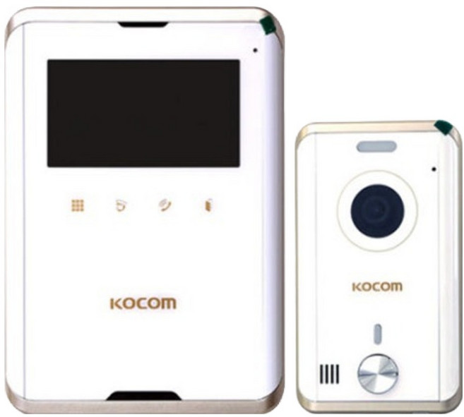 코콤 아날로그 인터폰 비디오폰 + 초인종 카메라 세트 화이트, K6B VP-R431E(인터폰), KC-R80E(초인종)