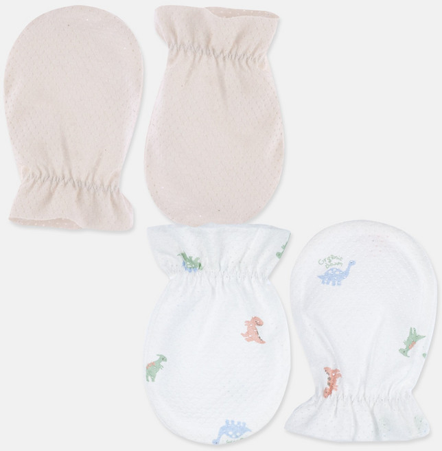 오가닉붐 여름용 공룡 손싸개 2종 세트