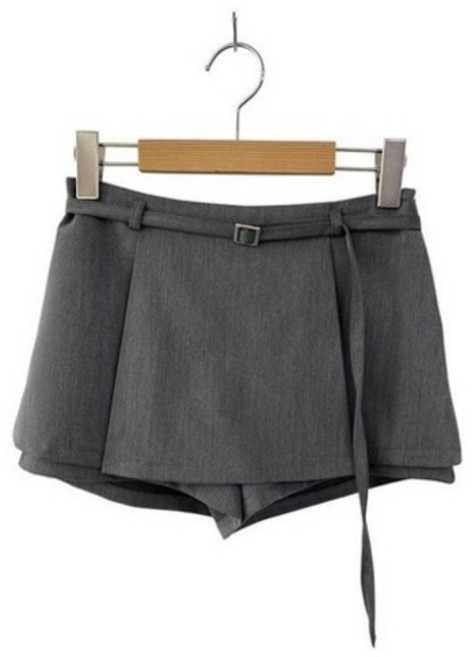 시크블랙 비퍼싱 모던 스판 벨티드 치마바지 cpsk7737k63