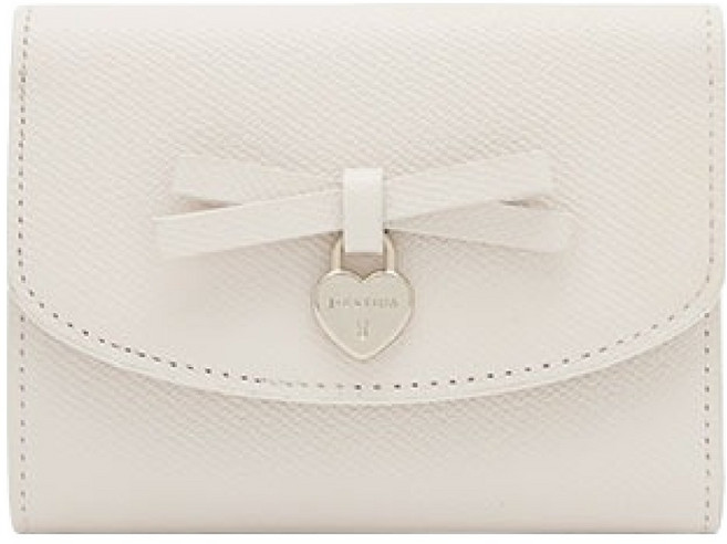 제이에스티나 여성용 백 제인 리본 3단 미니 반지갑 JSNCSC6BS747IV010 + 헤어슈슈 + 쇼핑백