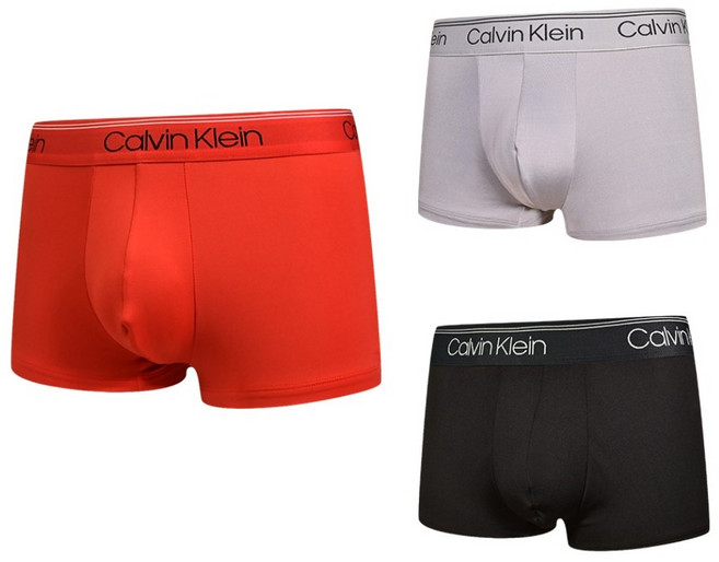 Calvin Klein 凱文克萊 underwear Microfiber Stretch 合身四角內褲/平口褲3件組 NB4409-600