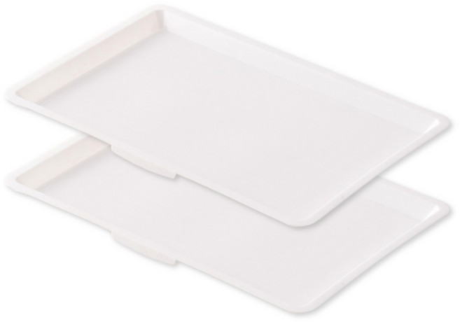 퓨어셀 부착식 식기건조대 교체형 물받이, 화이트, 2개, 1단