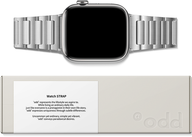 에이오드 스테인레스 메탈 워치 스트랩, 실버, 1개