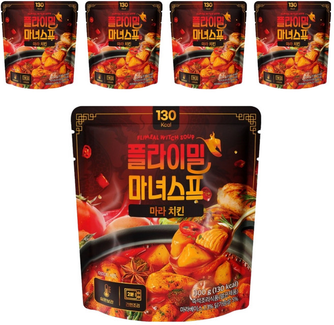 플라이밀 마녀스프 마라 치킨, 300g, 5개