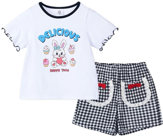 월튼키즈 아동용 컵케이크 버니 상하의 세트