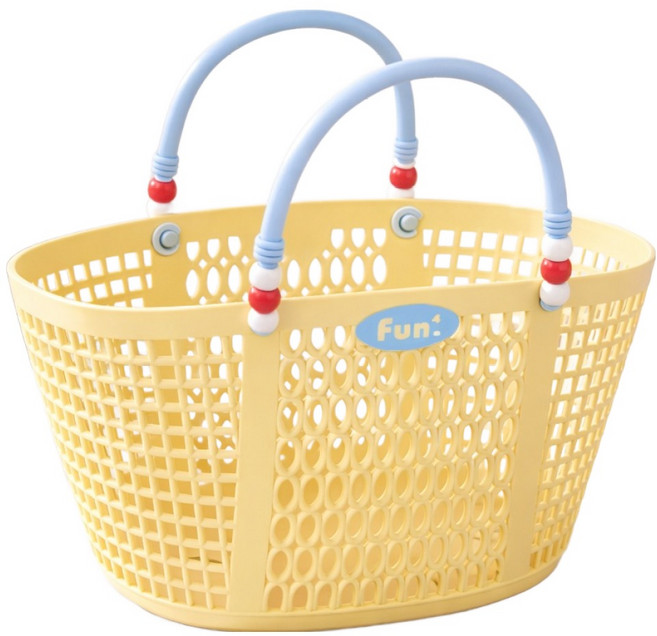 한봄누리 컬러풀 물빠짐 목욕바구니 물놀이 수영가방, 옐로우