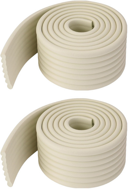 러블리팜 고밀도 NBR소재 W형 안전가드 충격흡수 쿠션 모서리 보호대, 2개, 크림