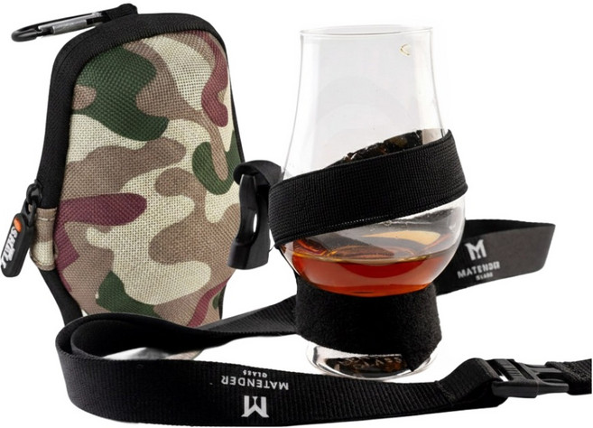 글렌캐런 글래스 + 더쉘 하드케이스 글래스백 카모 M + 랜야드 세트, 1세트