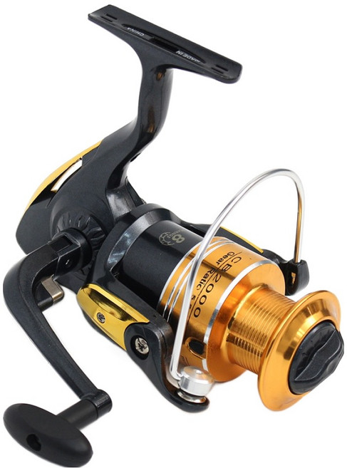 싸파 8볼 원투 바다 민물 원투낚시겸용 스피닝릴, 골드, CB-2000