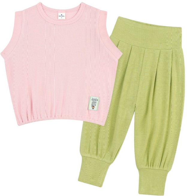 MilkBaby 아동용 멋쟁이곰 여름 라운지웨어 상하의 세트