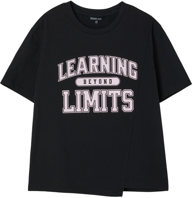 랩 여성용 레터링 절개 반팔 티셔츠 AS2CT466