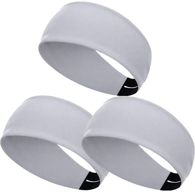 인콘트로 듀얼 벤틸레이션 냉감 스포츠 헤어밴드, 3개, 라이트그레이