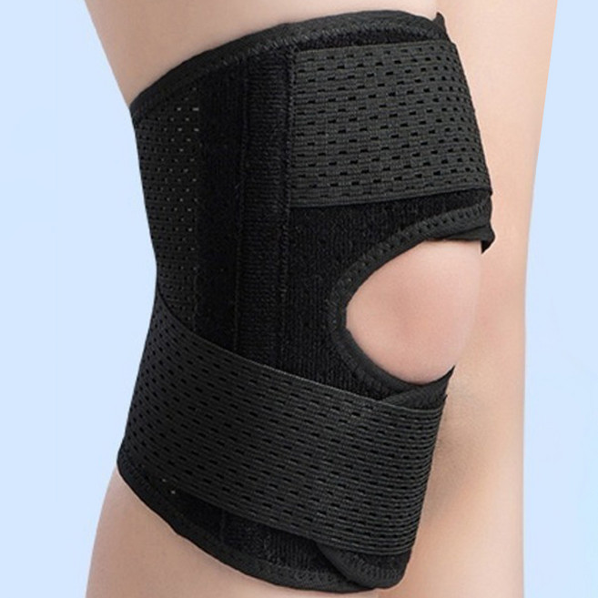 하미룸 관절 여름 얇은 폴리에스테르 2세대 2스프링 무릎 보호대, 검정, 1개
