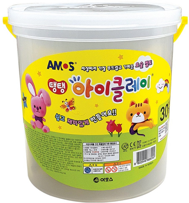 아모스 탱탱 아이클레이 10g x 30p 세트, 빨강, 주황, 노랑, 초록, 파랑, 보라, 흰색, 갈색, 검정, 형광 연두, 형광 핑크, 야광 노랑, 1세트