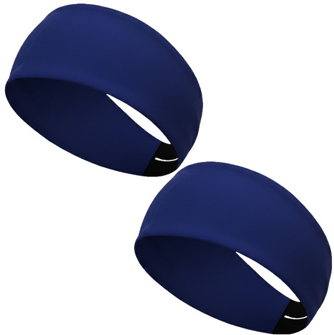 인콘트로 듀얼 벤틸레이션 냉감 스포츠 헤어밴드, 2개, 라이트네이비