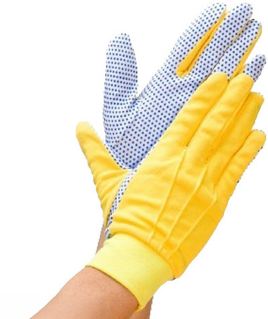 후디스 엠보싱 도트 장갑 하계용, 노란색, 10개