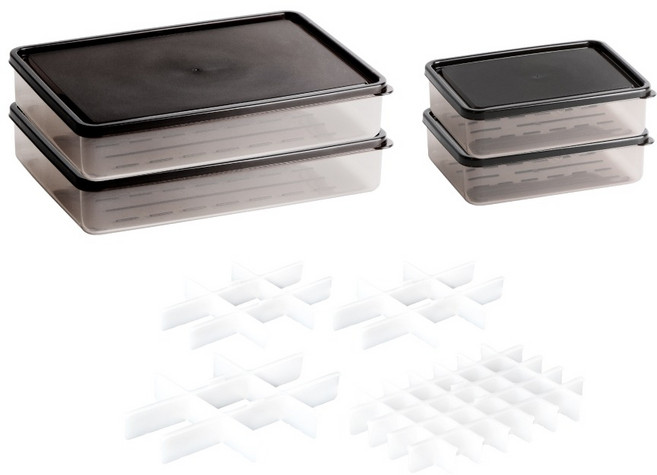 비트리 부드럽게 휘어지는 냉동 정리용기 소분칸칸이세트, 1세트