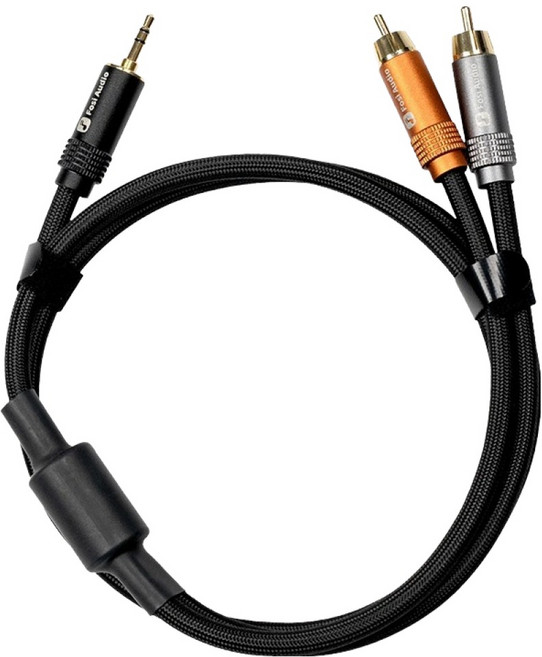 Fosi Audio 雙層屏蔽 3.5mm 轉 雙RCA 編織線 1.2m