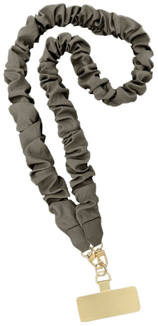 디멜디 여성용 러플 숄더 탈부착 휴대폰 걸이 줄 130cm, 그레이, 1개