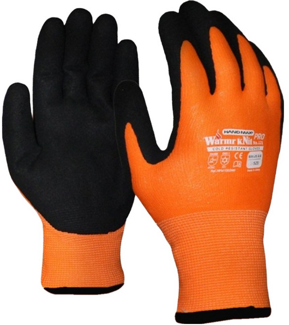 핸드맥스 겨울 방한 스마트 폰터치 방수 코팅 워머니트프로 장갑 양손세트 L, 오렌지, 1세트