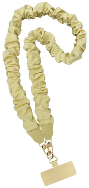 디멜디 여성용 러플 숄더 탈부착 휴대폰 걸이 줄 130cm, 옐로우, 1개