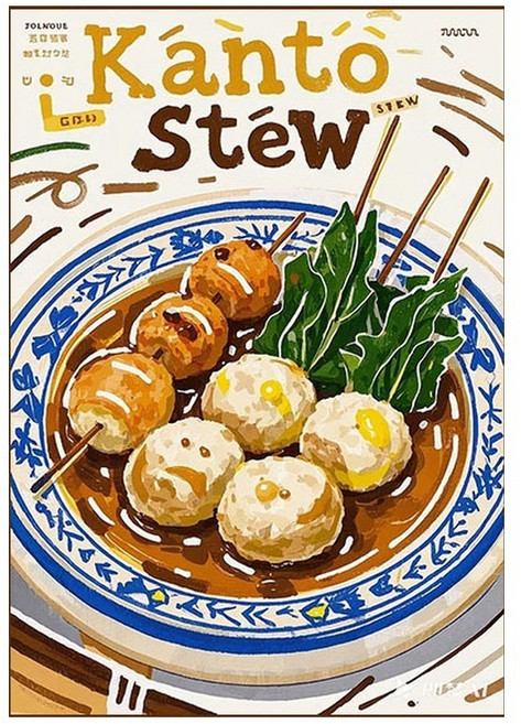Dadam Living 復古日式甜點插畫布掛畫 甜點 1
