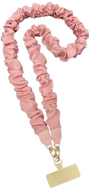디멜디 여성용 러플 숄더 탈부착 휴대폰 걸이 줄 130cm, 핑크, 1개