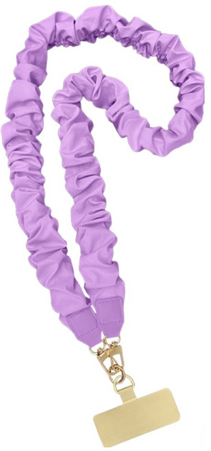 디멜디 여성용 러플 숄더 탈부착 휴대폰 걸이 줄 130cm, 연퍼플, 1개