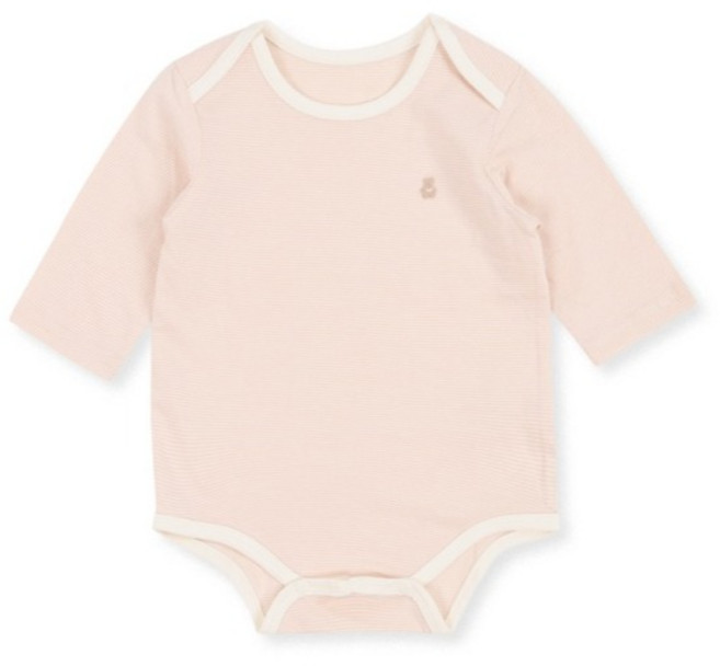 오가닉맘 신생아용 간절기 라인오가닉 7부 면 바디수트 MJRLQS01