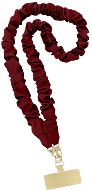 디멜디 여성용 러플 숄더 탈부착 휴대폰 걸이 줄 130cm, 와인레드, 1개