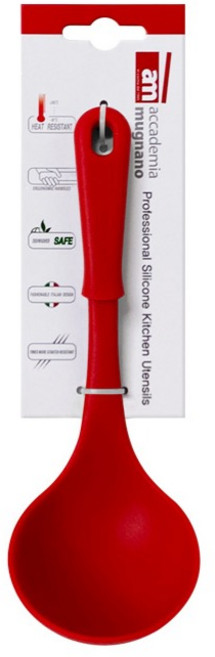 am 실리콘 미니국자 앞접시 서빙스푼 S, 레드, 1개