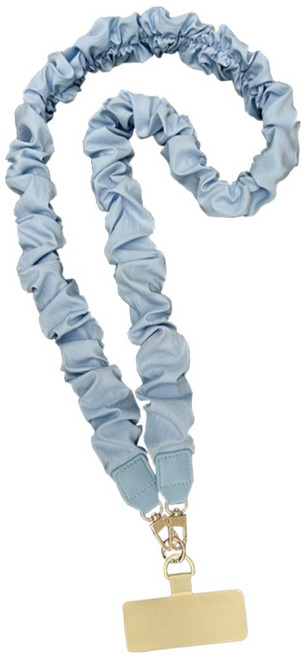 디멜디 여성용 러플 숄더 탈부착 휴대폰 걸이 줄 130cm, 하늘색, 1개