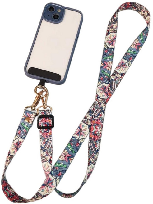 디멜디 여성용 보헤미안 패턴 넓은끈 길이조절 핸드폰 걸이 줄 120cm, 3번패턴, 1개