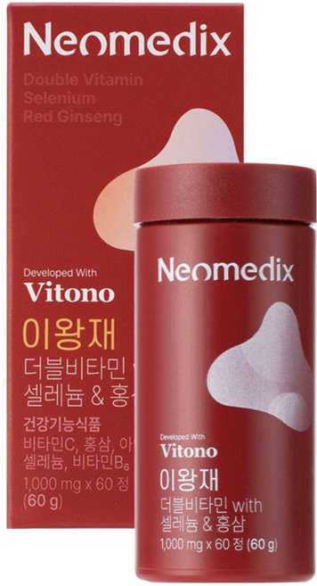 네오메딕스 이왕재 비타민C 플러스 홍삼 셀레늄 정제형 60g, 1개, 60정