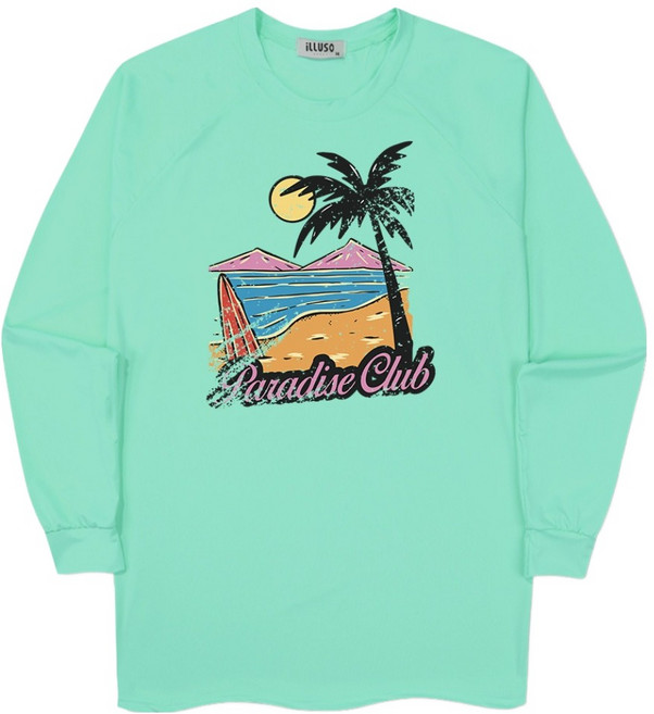 일루소 클럽파라다이스 오버핏 래쉬가드 긴팔 티셔츠