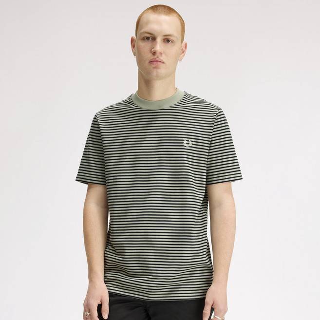 FRED PERRY 男士細條紋重磅T恤 M6581
