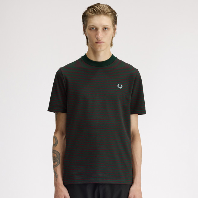 FRED PERRY 男士細條紋重磅T恤 M6581
