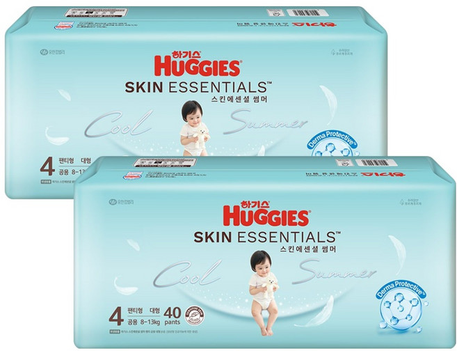 하기스 2026 스킨에센셜 썸머 팬티형 기저귀 남여공용, 80매, 4단계