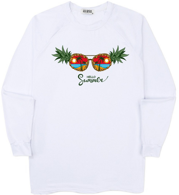 일루소 선글라스 오버핏 래쉬가드 긴팔 티셔츠