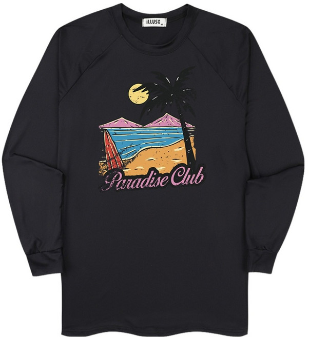 일루소 클럽파라다이스 오버핏 래쉬가드 긴팔 티셔츠